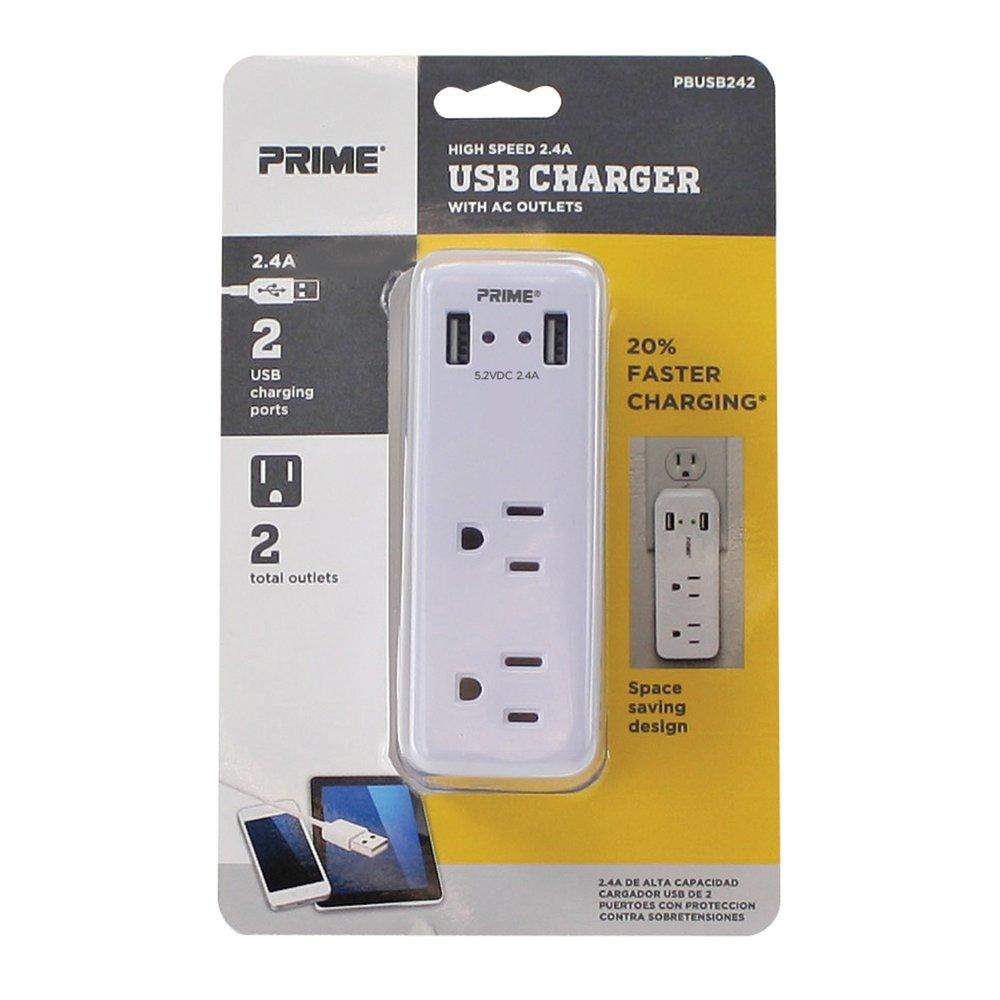PRIME&reg; White USB Charger 