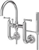 Two Handle Wall Mount Tub Filler with Handshower in Polished Chrome