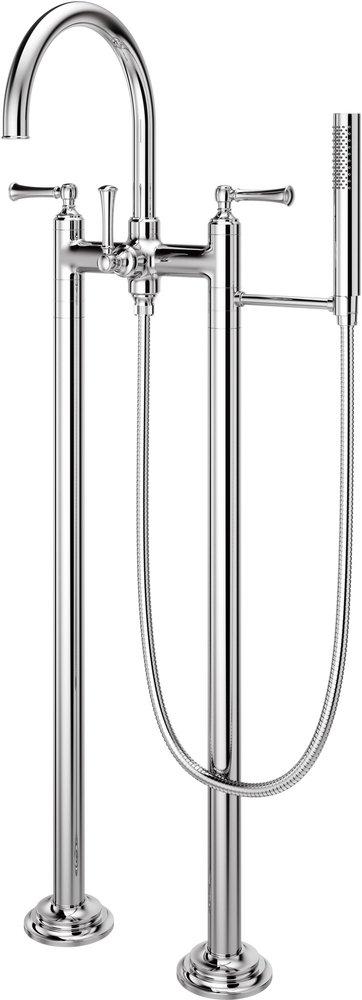 Pfister Polished Chrome Two Lever Handle Floor Mount Filler Trim Only 