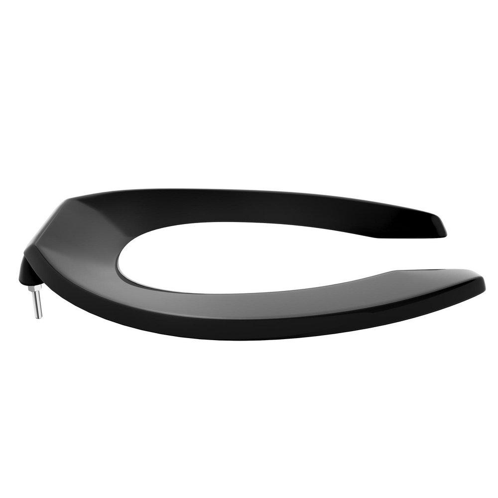 Jones Stephens Black Elongated Open Front Less Cover Toilet Seat 
