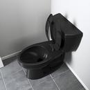 Jones Stephens Black Elongated Open Front Less Cover Toilet Seat 