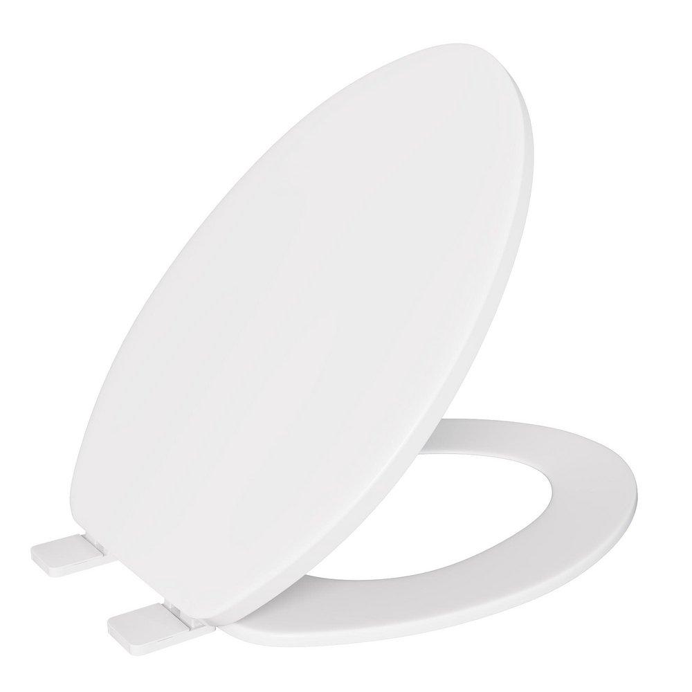 Jones Stephens White Elongated Closed Front Toilet Seat with Cover 