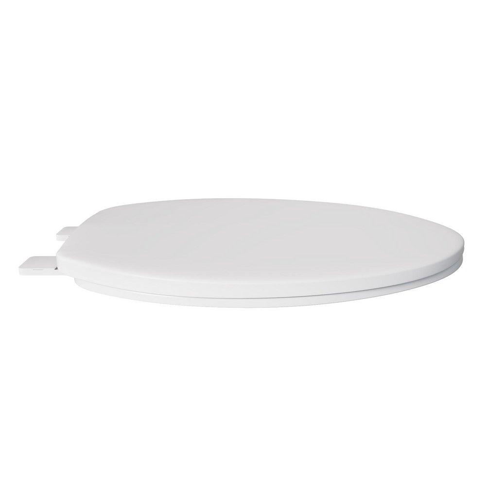Jones Stephens White Elongated Closed Front Toilet Seat with Cover 