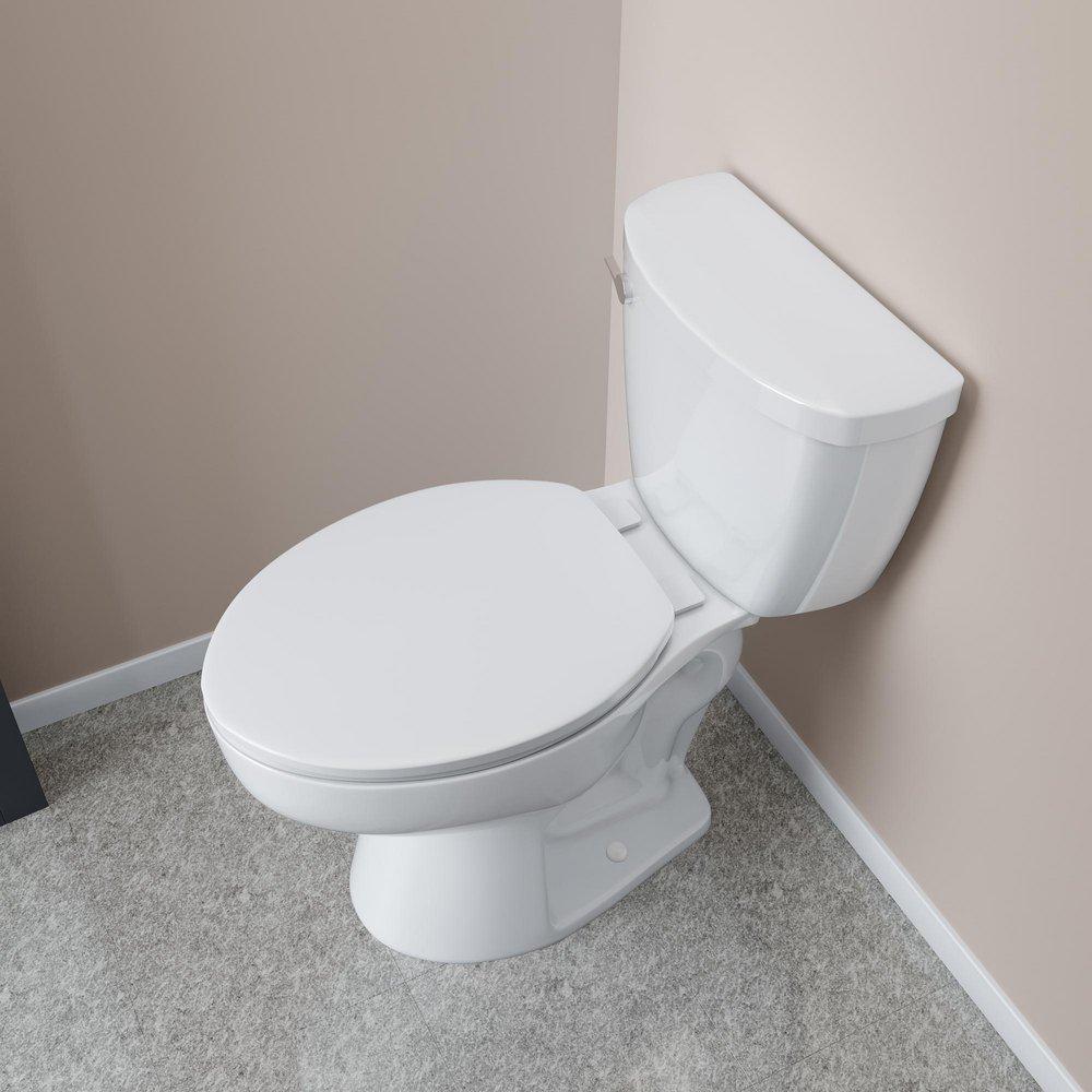 Jones Stephens White Elongated Closed Front Toilet Seat with Cover 