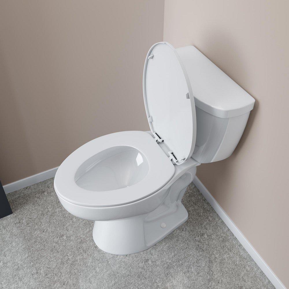 Jones Stephens White Elongated Closed Front Toilet Seat with Cover 