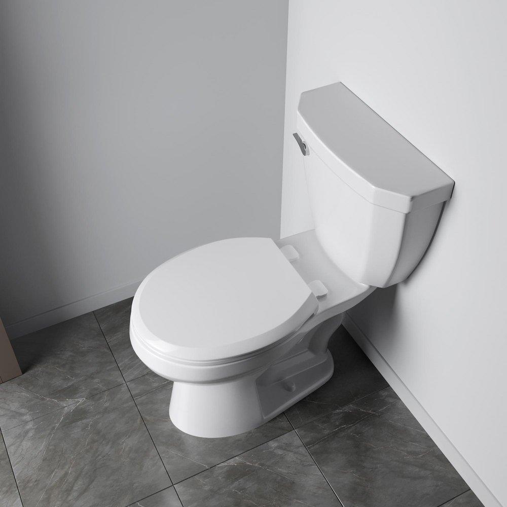 Jones Stephens White Round Closed Front with Cover Toilet Seat 
