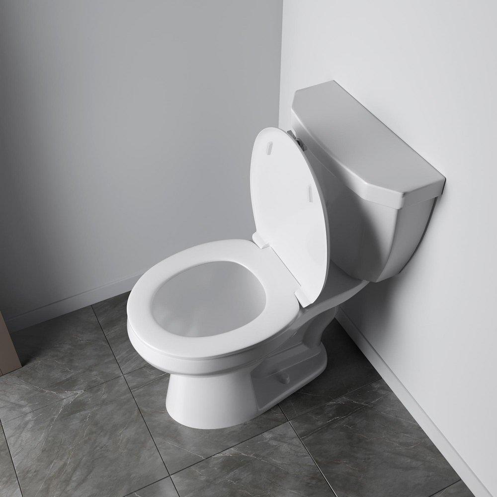 Jones Stephens White Round Closed Front with Cover Toilet Seat 