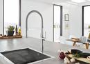 GROHE StarLight Chrome Single Handle Pull Out Kitchen Faucet 