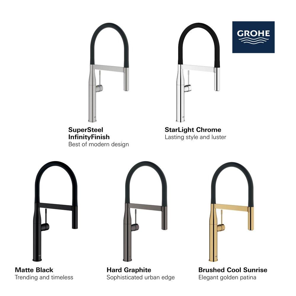 GROHE StarLight Chrome Single Handle Pull Out Kitchen Faucet 