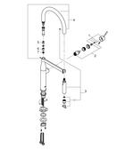 GROHE StarLight&reg; Chrome Single Handle Pull Out Kitchen Faucet 