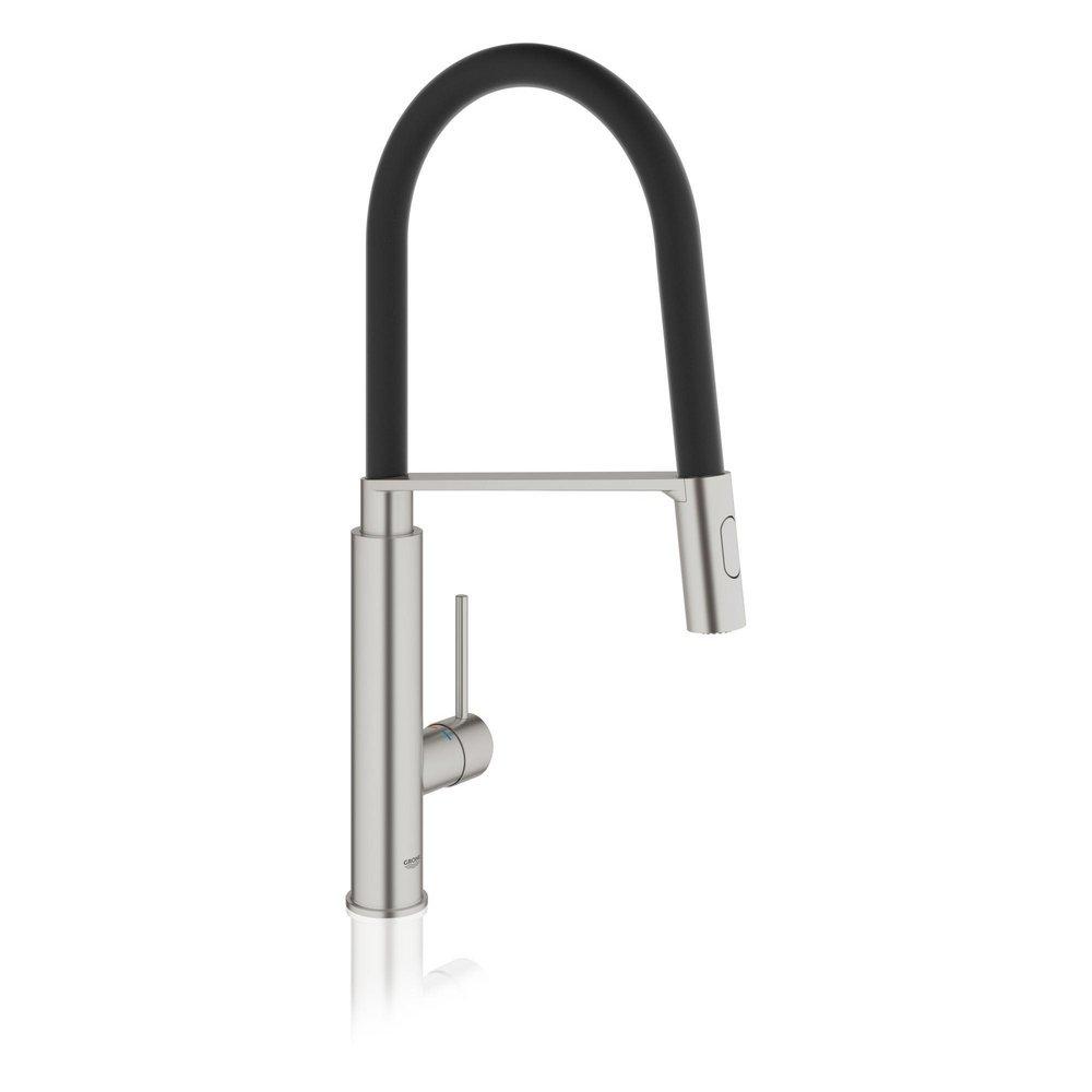 GROHE SuperSteel Infinity&trade; Single Handle Pull Out Kitchen Faucet 