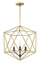 Hinkley Deluxe Gold 60W 3-Light Chandelier 