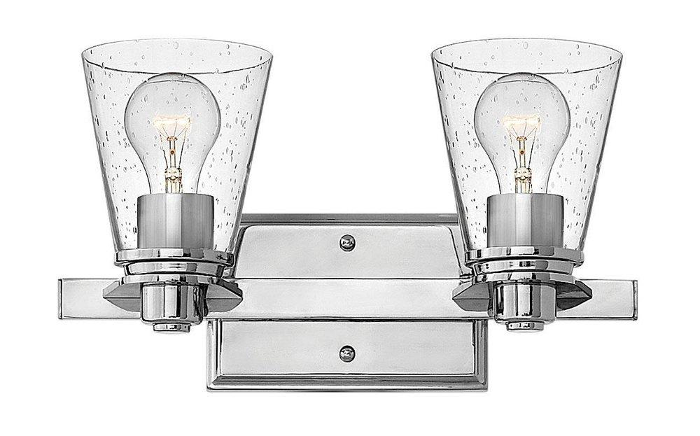 Hinkley Chrome 14-1/2 x 8 in. 100W 2-Light Medium E-26 Vanity Fixture 