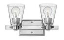 Hinkley Chrome 14-1/2 x 8 in. 100W 2-Light Medium E-26 Vanity Fixture 