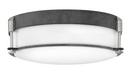 Hinkley Aged Zinc 16-1/2 x 5-4/5 in. 60W Medium Flush Mount Ceiling Fixture 