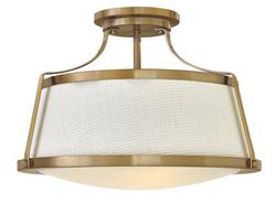 100W 3-Light Medium E-26 Incandescent Semi-Flush Mount Ceiling Fixture in Brushed Caramel