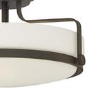 Hinkley Oil Rubbed Bronze 18 x 10 in. 300W 3-Light Medium E-26 Semi-Flush Mount Ceiling Fixture with Etched Opal Glass 