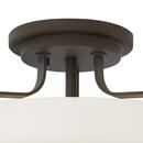 Hinkley Oil Rubbed Bronze 18 x 10 in. 300W 3-Light Medium E-26 Semi-Flush Mount Ceiling Fixture with Etched Opal Glass 