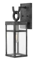 18-1/2 in. 100W 1-Light Outdoor Wall Lantern in Aged Zinc