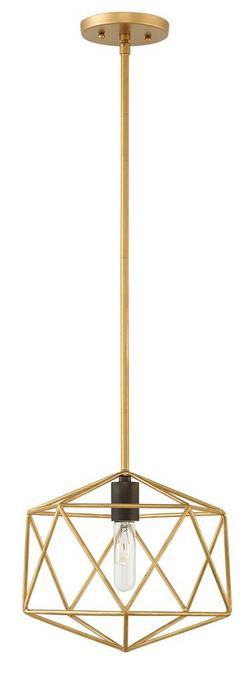 100W 1-Light Pendant in Deluxe Gold