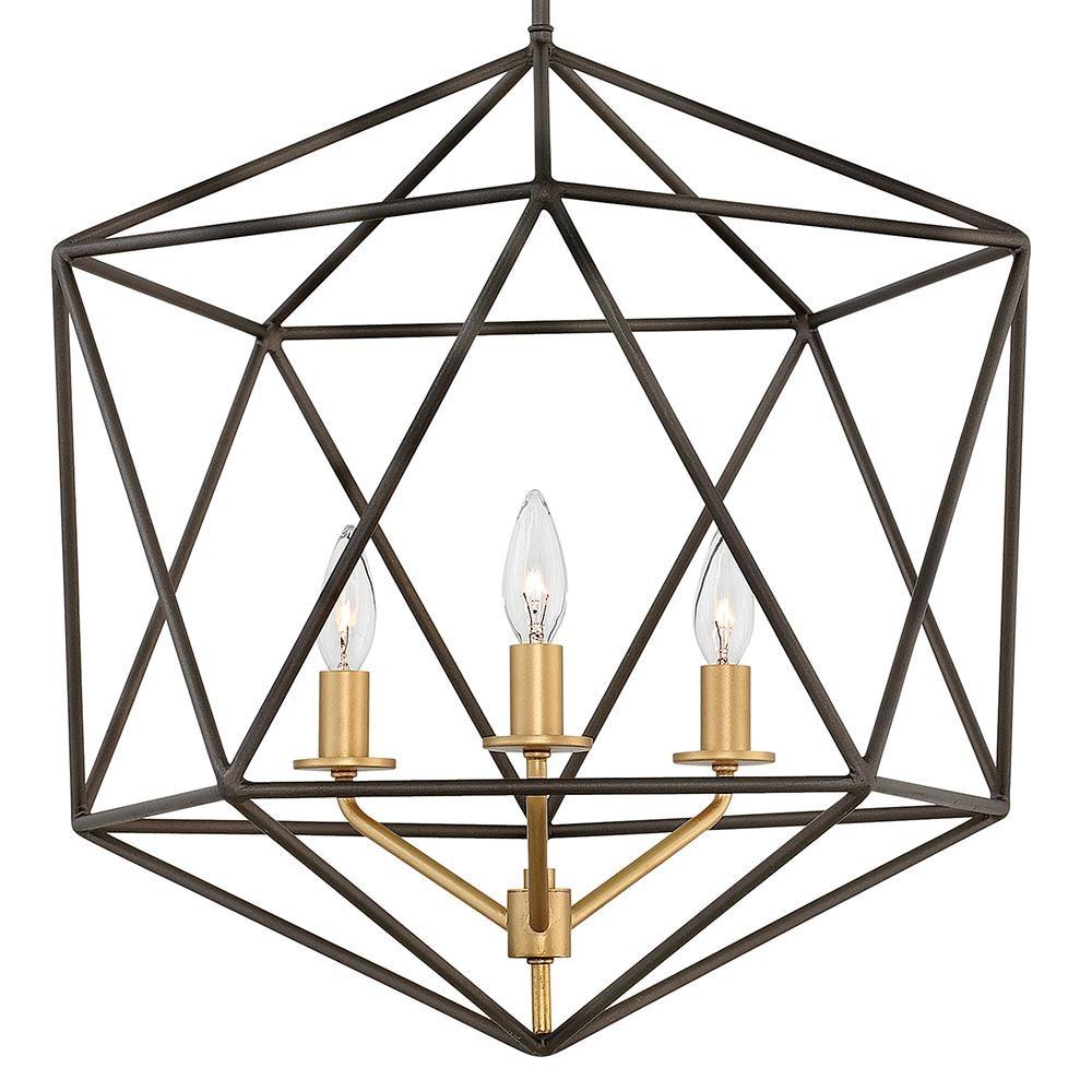 Hinkley Metallic Matte Bronze 60W 3-Light Chandelier 