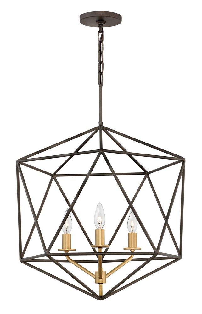 Hinkley Metallic Matte Bronze 60W 3-Light Chandelier 