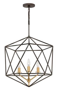 60W 3-Light Candelabra E-12 Chandelier in Metallic Matte Bronze