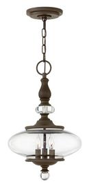 12 in. 60W 3-Light Candelabra E-12 Incandescent Pendant in Oil Rubbed Bronze