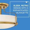 Hinkley Heritage Brass 100W 3-Light Medium E-26 Base Semi Flushmount Ceiling Fixture 