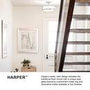 Hinkley Heritage Brass 100W 3-Light Medium E-26 Base Semi Flushmount Ceiling Fixture 