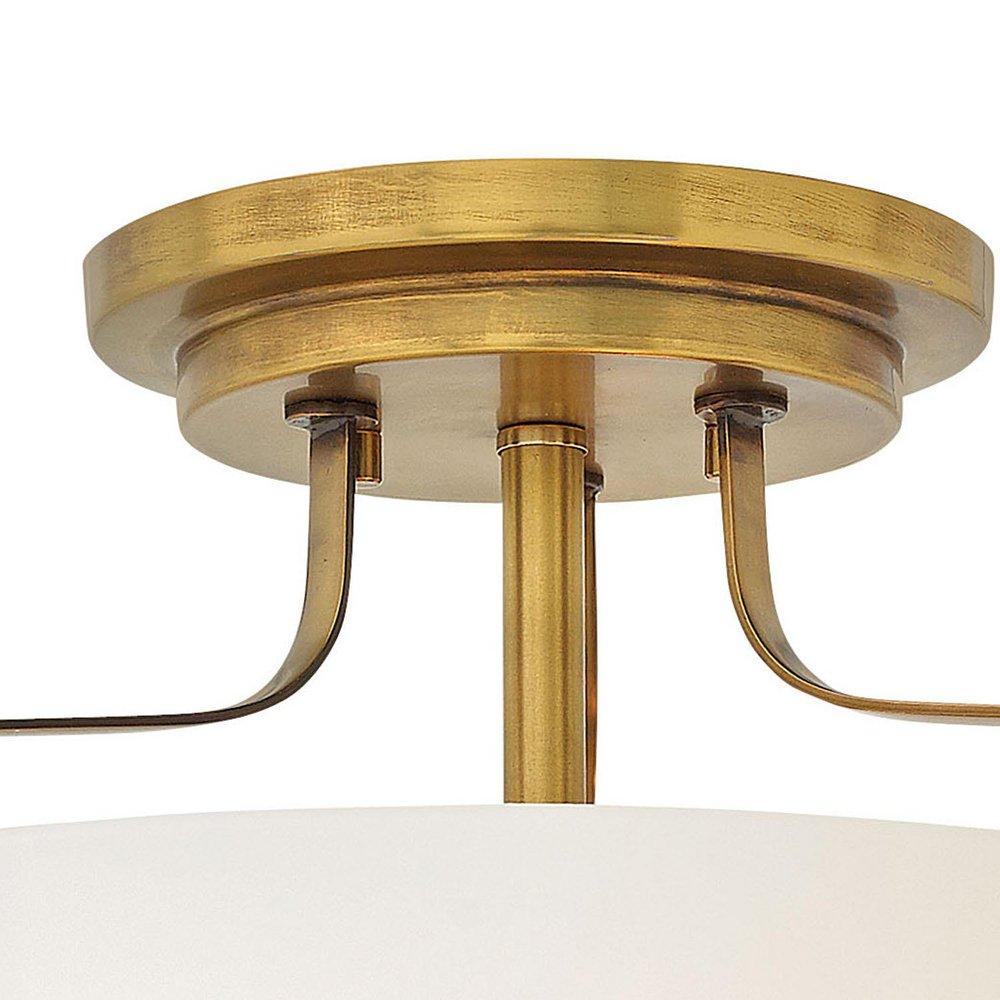 Hinkley Heritage Brass 100W 3-Light Medium E-26 Base Semi Flushmount Ceiling Fixture 
