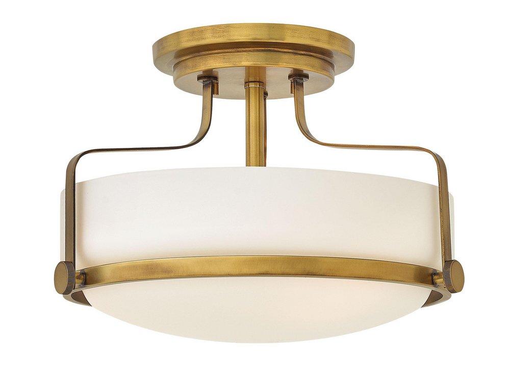 Hinkley Heritage Brass 100W 3-Light Medium E-26 Base Semi Flushmount Ceiling Fixture 