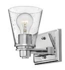 7-3/10 x 7-1/2 in. 100W 1-Light Medium E-26 Wall Sconce in Polished Chrome with Clear