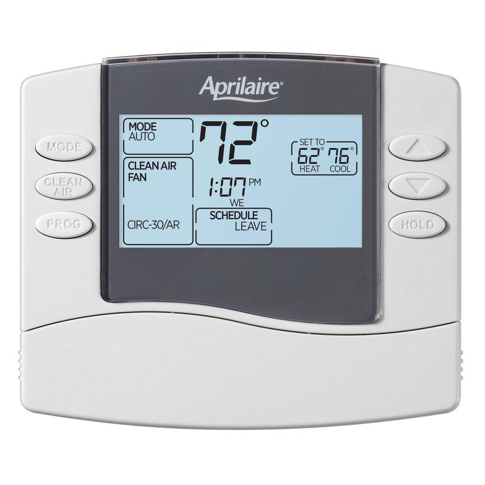 AprilAire White 2H/2C, 4H/2C Programmable Thermostat with Air Cleaning 