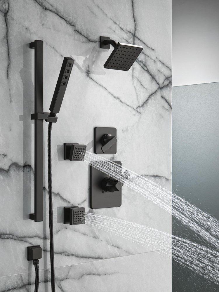 Delta Faucet Matte Black 1/2 in. FNPT x MNPSM Solid Brass Elbow 