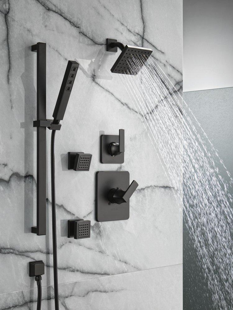 Delta Faucet Matte Black 1/2 in. FNPT x MNPSM Solid Brass Elbow 