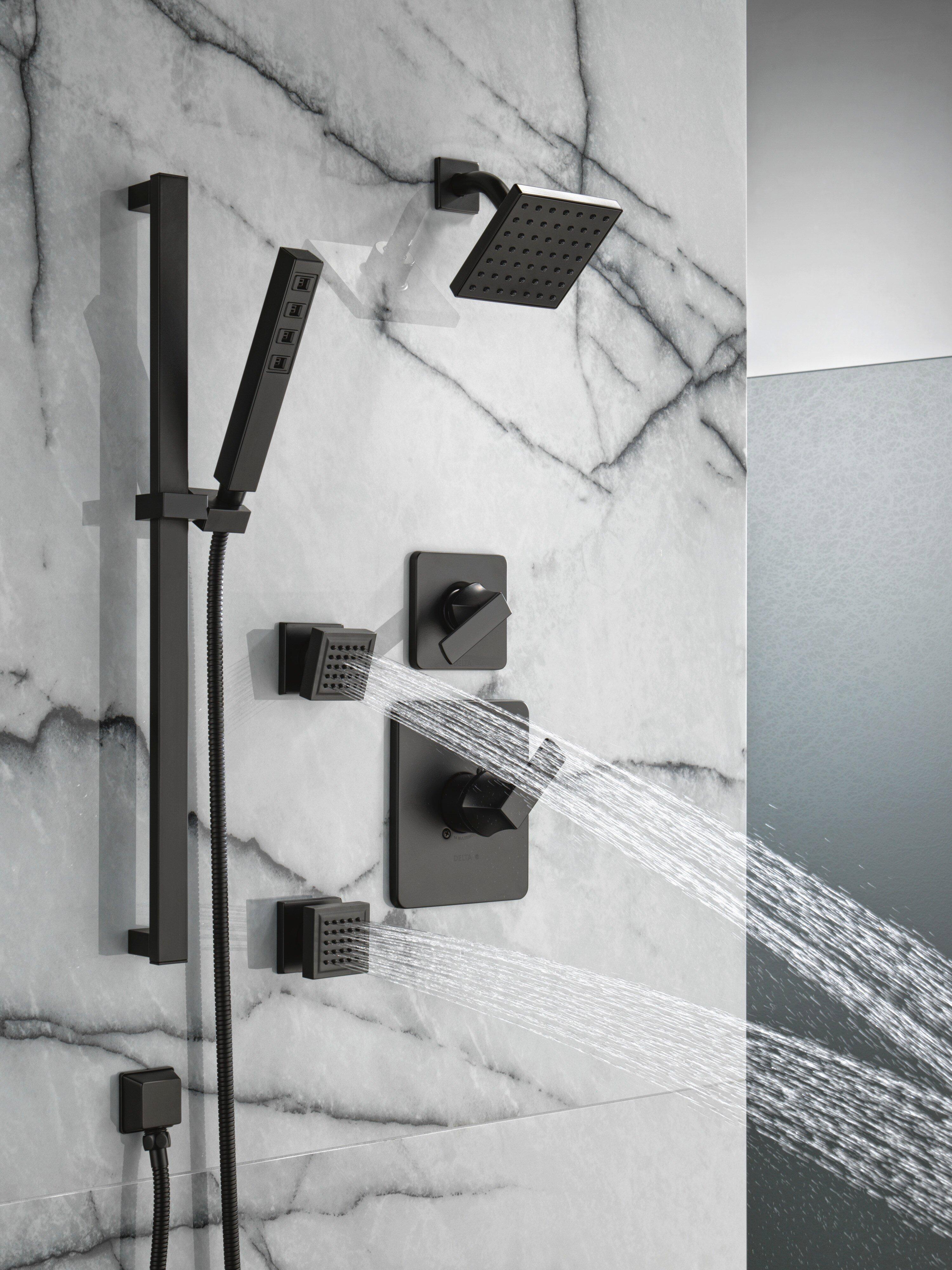 Delta Faucet Matte Black 1/2 in. FNPT x MNPSM Solid Brass Elbow 