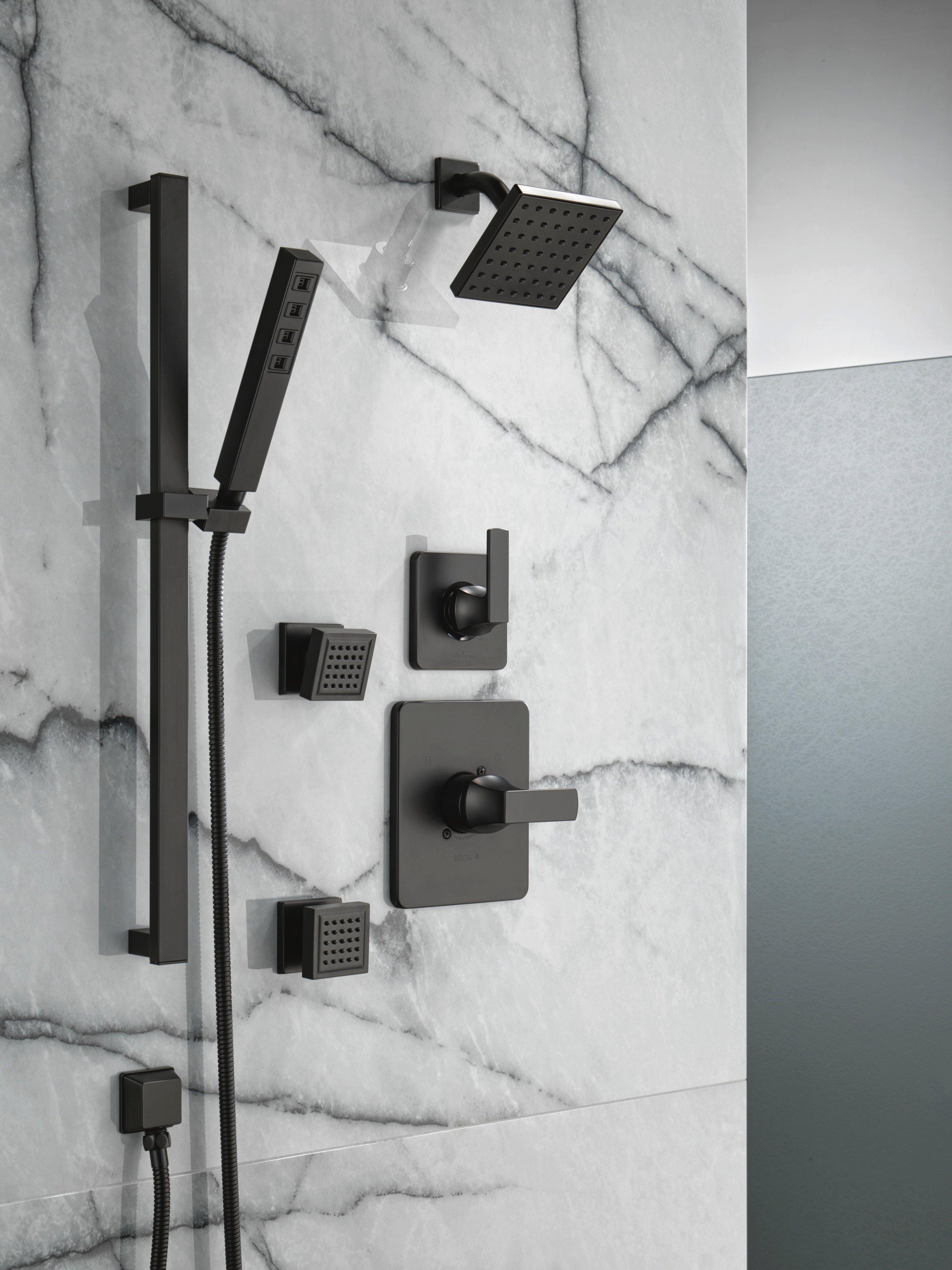 Delta Faucet Matte Black 1/2 in. FNPT x MNPSM Solid Brass Elbow 