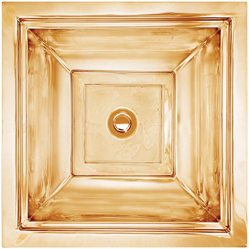 Linkasink Polished Unlacquered Brass 16 0H 1B BRS DU MNT SQ BAR SINK PB 