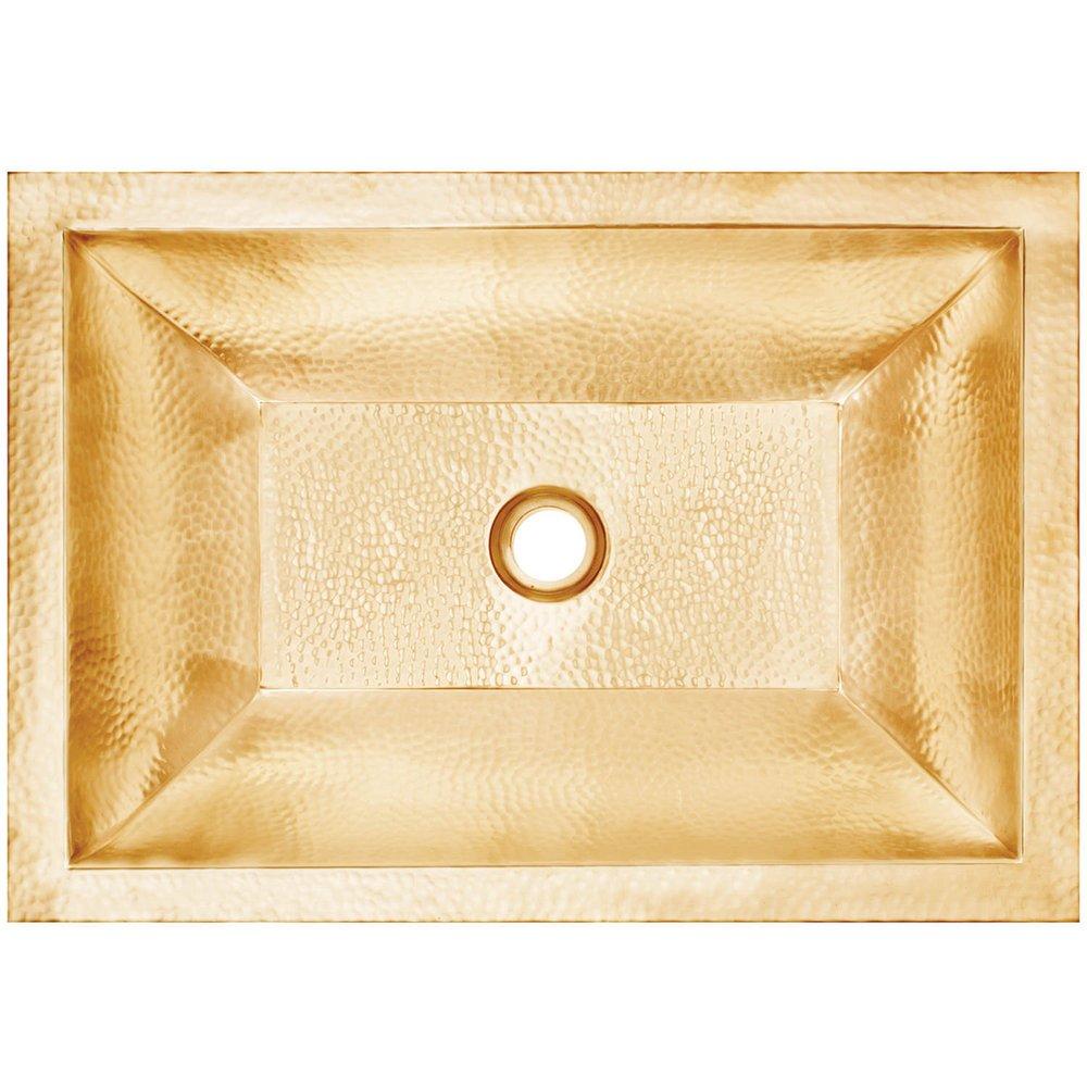 Linkasink Satin Unlacquered Brass 20-1/4 x 14-1/4 in. Drop-in and Undermount Stainless Steel Bar Sink 