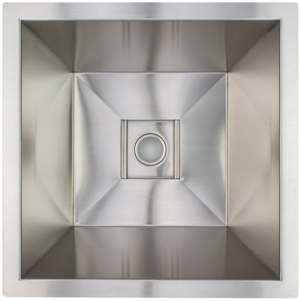 Linkasink Satin Stainless Steel 16 x 16 in. Drop-in and Undermount Stainless Steel Bar Sink 
