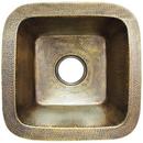 Linkasink Antique Bronze 16-1/2 x 16-1/2 in. Drop-in and Undermount Hammered Copper Bar Sink 