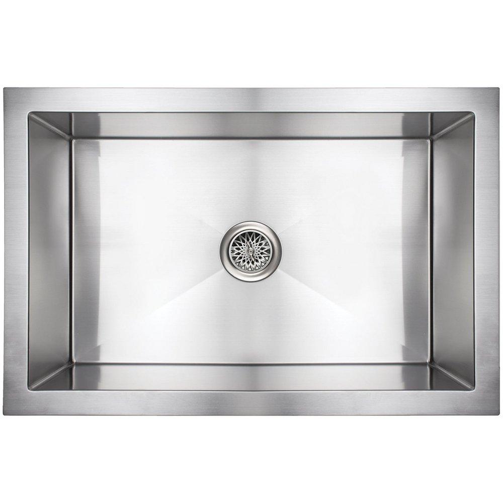 Linkasink Satin Stainless Steel 30 x 20 in. Stainless Steel Single Bowl Farmhouse Kitchen Sink 