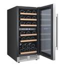 15 in. Built-in Wine Cooler with Reversible Hinge in Black with Stainless Steel