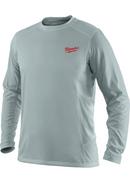 XL Size Light Weight Performance Long Sleeve Shirt in Grey