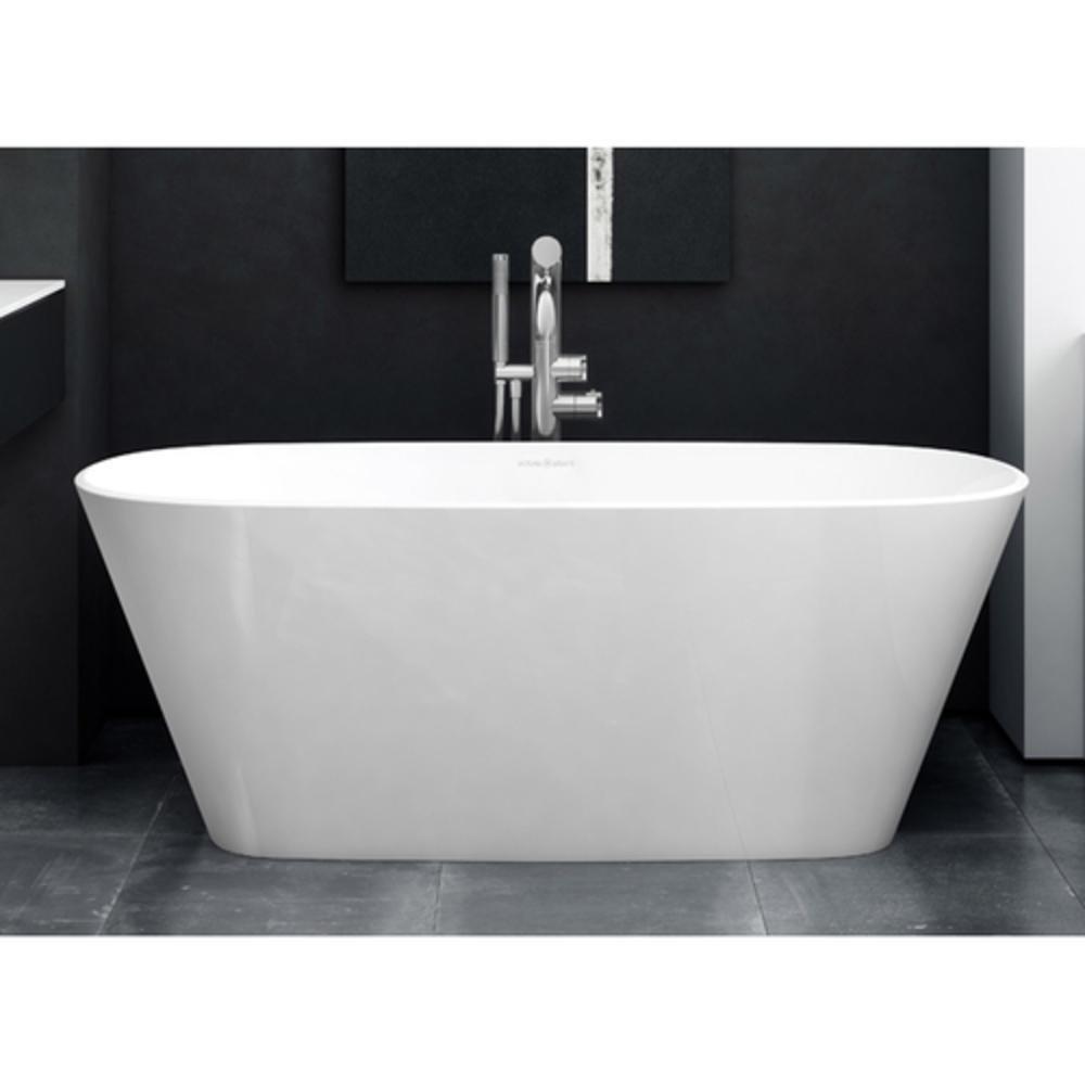 Victoria+Albert&reg; Englishcast&trade; White 58-3/4 x 29-1/8 in. Freestanding Bathtub with Center Drain 