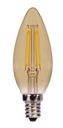 3.5W CA11 LED Bulb Candelabra E-12 Base 2000 Kelvin 360 Degree Dimmable 120V with Transparent Amber Glass