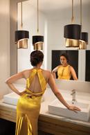 Fredrick Ramond Heritage Brass/Satin Black 10 in. 100W 1-Light Medium E-26 Incandescent Pendant 