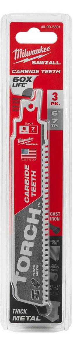 6 in. 8 TPI Sawzall Blade 3 Pack