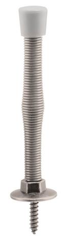 Satin Nickel 3 in. Steel Rubber Spring Door Stop in Satin Nickel 